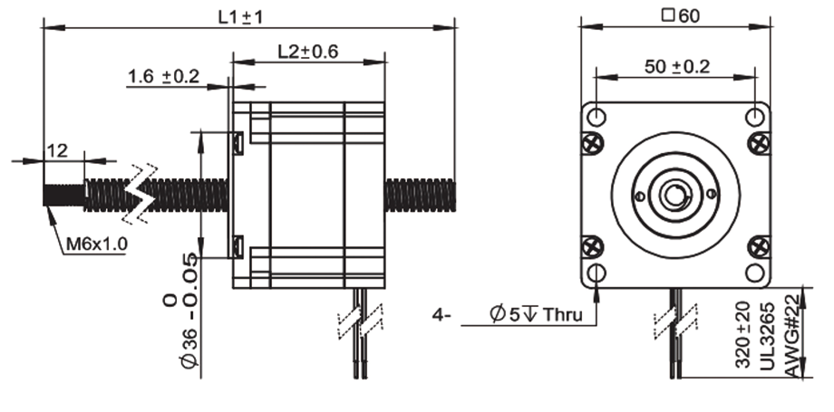 Non Captive Nema X Mm Lead Screw Stepper Motor Phase Degree