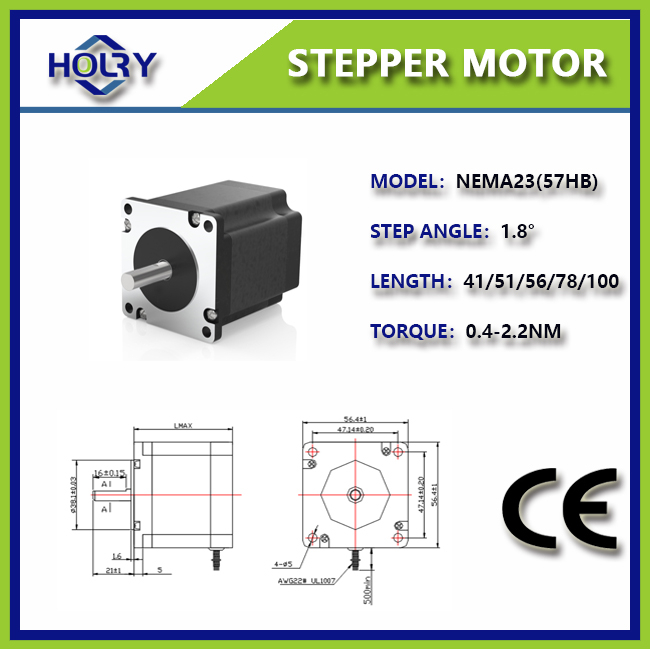 NEMA 23 57×57mm 1.5 A 0.9° 1.2° 1.8°0.4N.m Hybrid Stepper Motor