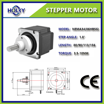 Holry Tr8 Lead Screw Direct Drive Stepper Motor Nema 34: External 86mmx86mm Bipolar 200 Steps/Rev 1.8 Degree 2 Phase