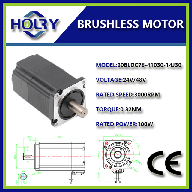 맞춤형 고전력 토크 NEMA24 48V 100W-400W BLDC 브러시리스 DC 모터 3000RPM 모터