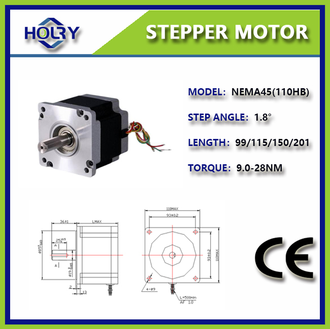 NEMA42 110×110mm 5.5 A 1.2° 1.8°8.0N.m Hybrid Stepper Motor