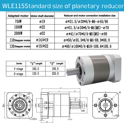 NEMA45 Planetary Reducer Straight Reduction Ratio L1/3.4.5.7.10 or L2/9.12.15.20.25.30.40.50.70 Rated Input Speed:4000rpm Transmission Efficiency 90%