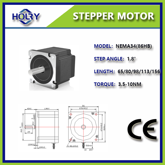 NEMA 34 0 4 A 1.2° 2.3N.m Hybrid Stepper Motor