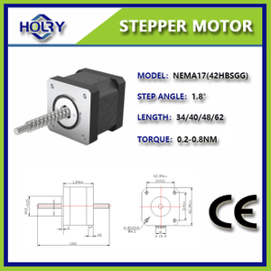 Holry Non Captive Nema 17 Tr8 Lead Screw Stepper Motor: 42mmx62mm Bipolar 200 Steps/Rev 1.8 Degree 2 A/Phase